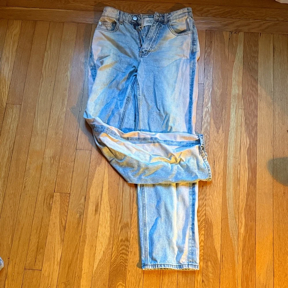 Bog High Rise Baggy Jeans With Salmon/Rainbow Fade Detail 25 - Picture 1 of 5